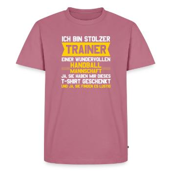 Handball Trainer Coach Handballer Sport Geschenk - Männer Premium Bio T-Shirt - Mauve - Vorne - Nico (187cm)