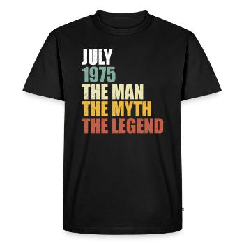 Juillet 1975 - Man Myth Legend Retro - T-shirt Premium bio Homme - noir - Devant - Nico (187cm)
