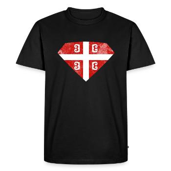 Serbia Coat of Arms - Men's Premium Organic T-Shirt - black - Front - Nico (187cm)