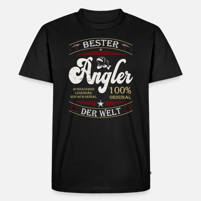 Bester Angler - Männer Premium Bio T-Shirt - Schwarz