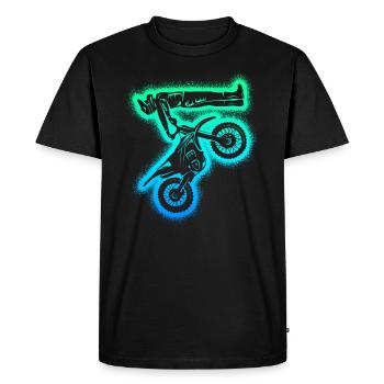 Dirt Biker Moto Hommes Enfants Motocross - T-shirt Premium bio Homme - noir - Devant - Nico (187cm)
