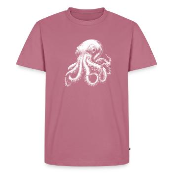 dark octopus - tentacle - Men's Premium Organic T-Shirt - mauve - Front - Nico (187cm)