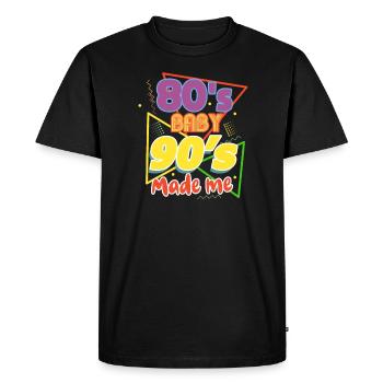Années 80 Années 90 - T-shirt Premium bio Homme - noir - Devant - Nico (187cm)