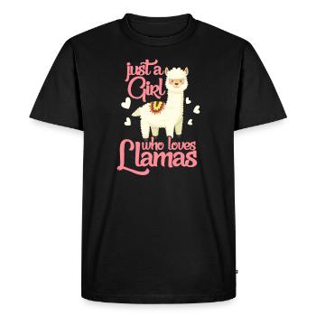 lama - Men's Premium Organic T-Shirt - black - Front - Nico (187cm)