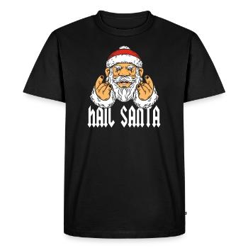 Cadeau fourche Santa Rock Metal Hail Devil Pommes - T-shirt Premium bio Homme - noir - Devant - Nico (187cm)