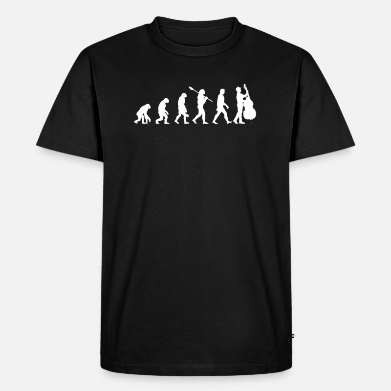 Kontrabass Evolution - Männer Premium Bio T-Shirt - Schwarz