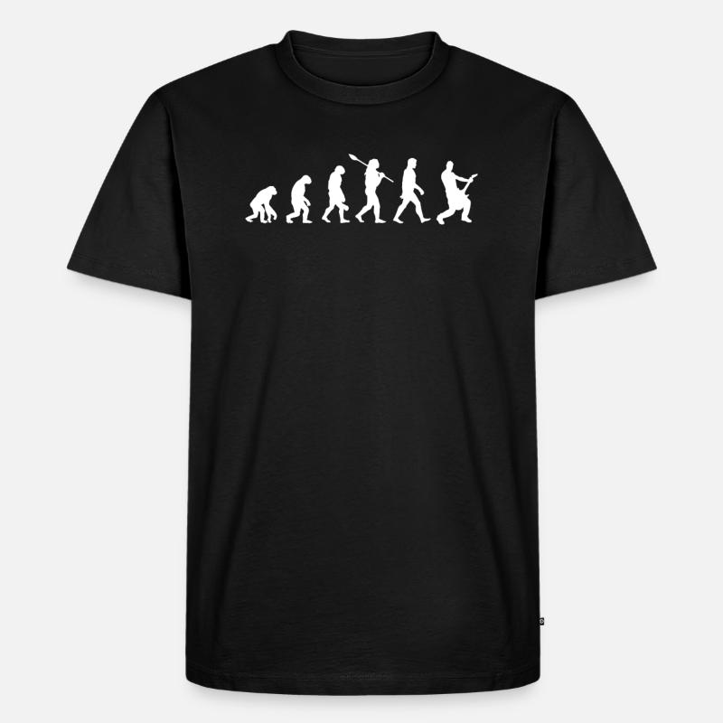 Gitarre Evolution - Männer Premium Bio T-Shirt - Schwarz