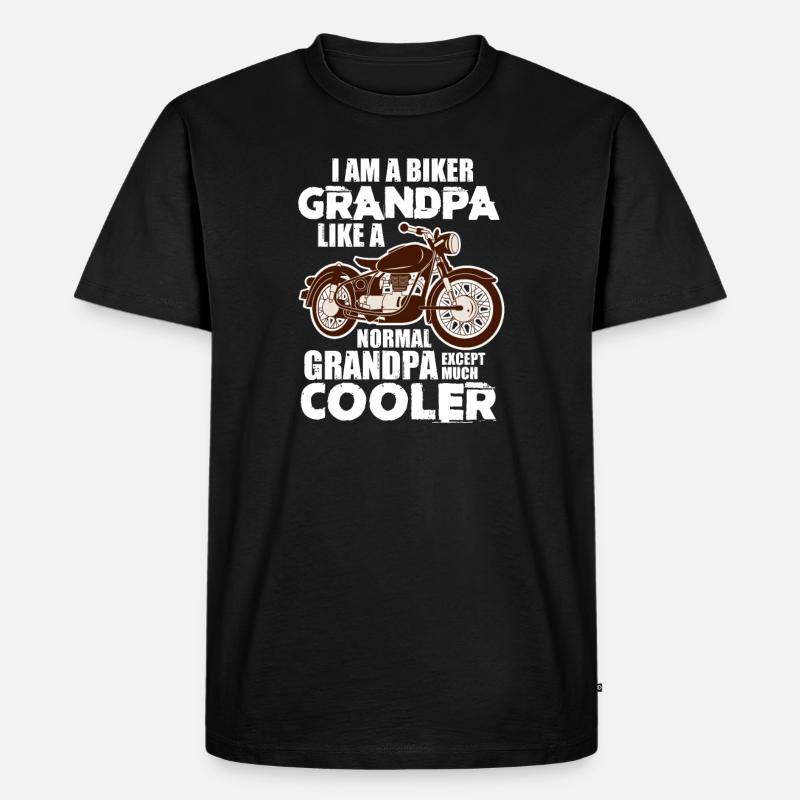 Biker Opa - Männer Premium Bio T-Shirt - Schwarz