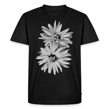 Black and white flowers - Men's Premium Organic T-Shirt - black - Front - Nico (187cm)
