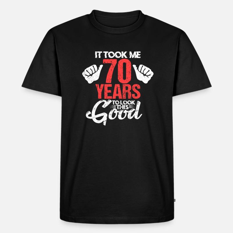 70 Jahre - Männer Premium Bio T-Shirt - Schwarz