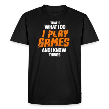 Gamer - Men's Premium Organic T-Shirt - black - Front - Nico (187cm)