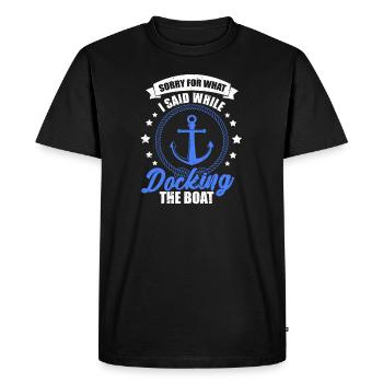 Capitaine de bateau voilier bateau à moteur lac cadeau - T-shirt Premium bio Homme - noir - Devant - Nico (187cm)