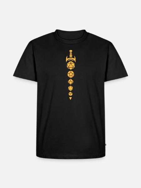 D20 Sword DM Brettspill Gamer Retro Gift - Premium økologisk T-skjorte for menn - svart