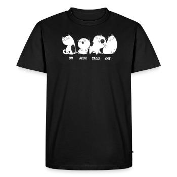 Cats Pun Funny Funny French Gift - Men's Premium Organic T-Shirt - black - Front - Nico (187cm)