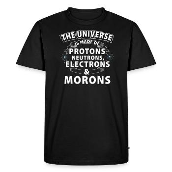 Univers sarcasme science jerk cadeau - T-shirt Premium bio Homme - noir - Devant - Nico (187cm)