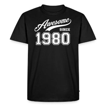 Awesome since 1980 Birthday Birthday Birthday - Men's Premium Organic T-Shirt - black - Front - Nico (187cm)