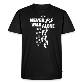 Dog Husband Wife Gassi Go Never Alone Gift - Men's Premium Organic T-Shirt - black - Front - Nico (187cm)
