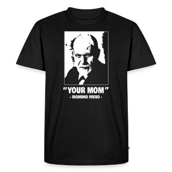 Sigmund Freud Votre cadeau de blague citation de votre mère - T-shirt Premium bio Homme - noir - Devant - Nico (187cm)
