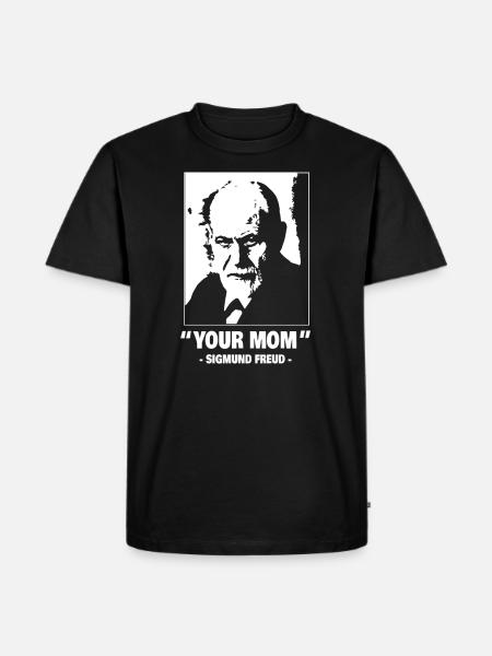 Sigmund Freud Je moeder citeert een grapje - Mannen Premium Bio T-shirt - zwart