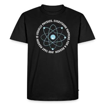 Science physics magic religion funny gift - Men's Premium Organic T-Shirt - black - Front - Nico (187cm)