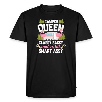 Camping Queen Camper Queen Caravan Gift - Men's Premium Organic T-Shirt - black - Front - Nico (187cm)
