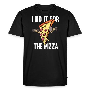 Fitness Pizza Sport Fast Food Diet Fun Gift - Men's Premium Organic T-Shirt - black - Front - Nico (187cm)