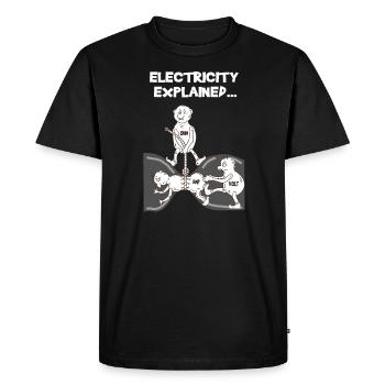 Electrician Electricity Physics Ohm Volt Funny Gift - Men's Premium Organic T-Shirt - black - Front - Nico (187cm)