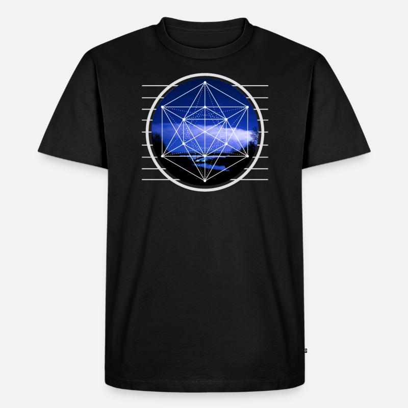 Metatron Hexagon Cube Grafikdesign - Männer Premium Bio T-Shirt - Schwarz