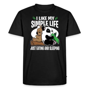 Panda Koala Bear paresseux dormir manger canapé cadeau - T-shirt Premium bio Homme - noir - Devant - Nico (187cm)