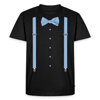 Bretelles cravate garçon célibataire marié - T-shirt Premium bio Homme - noir - Devant - Nico (187cm)