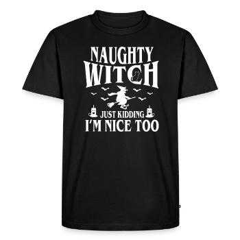 Cadeaux Blague Costume Méchant Balai De Sorcière Halloween - T-shirt Premium bio Homme - noir - Devant - Nico (187cm)