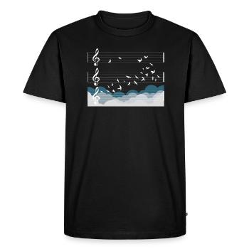 Musique Orchestre Oiseaux Chef Choeur Cadeau Gratuit - T-shirt Premium bio Homme - noir - Devant - Nico (187cm)