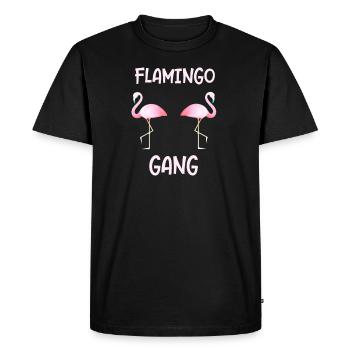 Flamingo Gang as a gift Flamingos friends - Men's Premium Organic T-Shirt - black - Front - Nico (187cm)