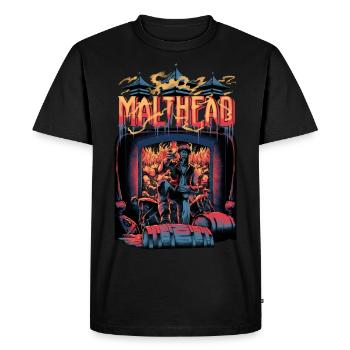 Malthead Whiskey Fan Shirt - Table tournante pour whisky - T-shirt Premium bio Homme - noir - Devant - Nico (187cm)