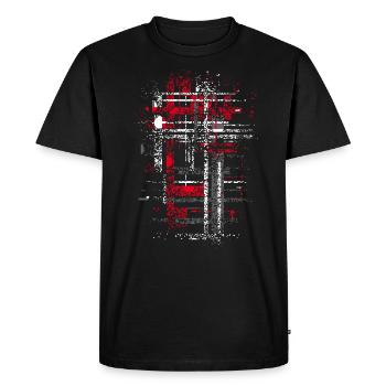 Résumé vintage - T-shirt Premium bio Homme - noir - Devant - Nico (187cm)