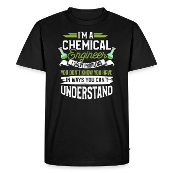 Chemical Engineer Engineer Funny Saying Gift - Men's Premium Organic T-Shirt - black - Front - Nico (187cm)