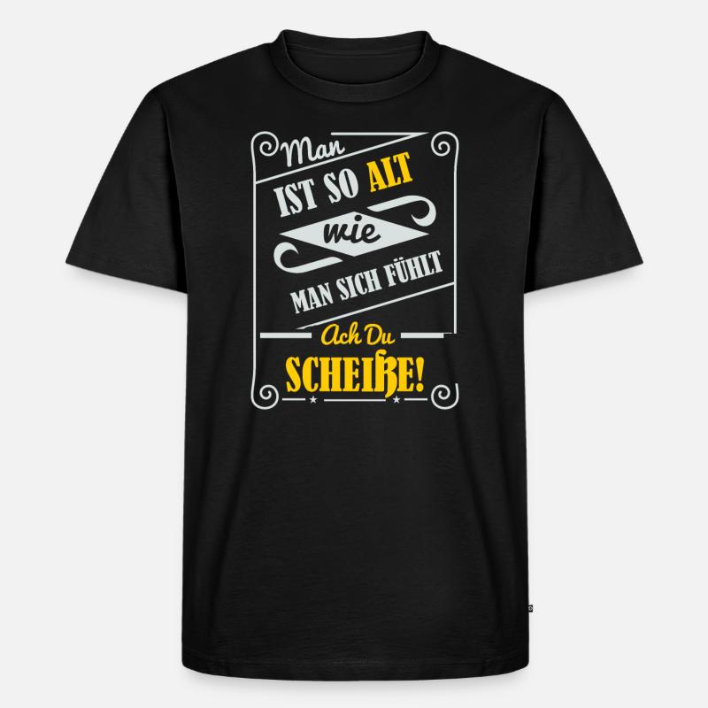 Älter werden, Alter, Alt - Männer Premium Bio T-Shirt - Schwarz