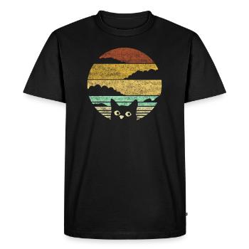 Cat Vintage Sunset Cats Vintage - Men's Premium Organic T-Shirt - black - Front - Nico (187cm)