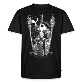 The alien Edward Teach - Black version - Men's Premium Organic T-Shirt - black - Front - Nico (187cm)