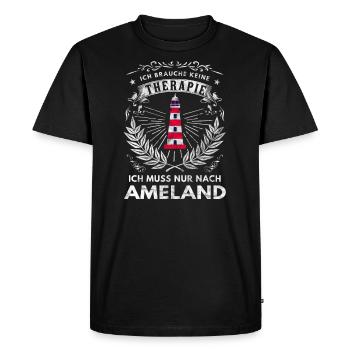 Ameland Insel Urlaub Souvenir - Männer Premium Bio T-Shirt - Schwarz - Vorne - Nico (187cm)