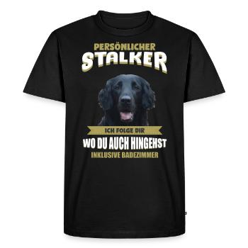 Flat Coated Retriever Shirt - Flat Coated - Männer Premium Bio T-Shirt - Schwarz - Vorne - Nico (187cm)