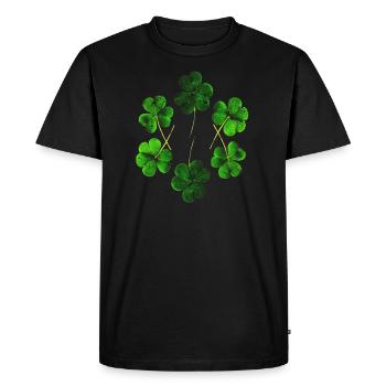St.Patricks Day Trèfle shamrock Irlande - T-shirt Premium bio Homme - noir - Devant - Nico (187cm)