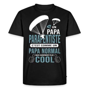 PAPA PARAPENTISTE cadeau parapente papa - T-shirt Premium bio Homme - noir - Devant - Nico (187cm)