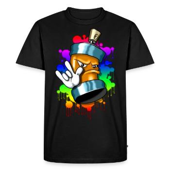 Colorful Spray Can - Men's Premium Organic T-Shirt - black - Front - Nico (187cm)