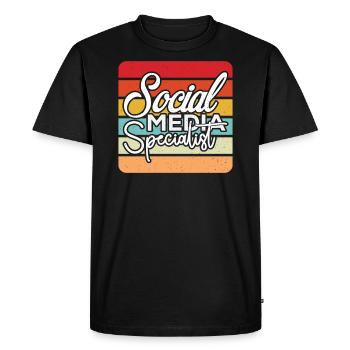 Gifts for Social Media Specialists - Men's Premium Organic T-Shirt - black - Front - Nico (187cm)