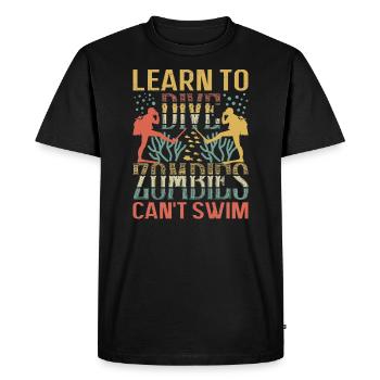 Learn Diving Diving Gift - Men's Premium Organic T-Shirt - black - Front - Nico (187cm)