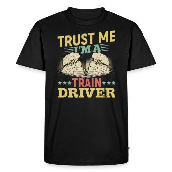 Je suis Un Conducteur de train Cadeau Design - T-shirt Premium bio Homme - noir - Devant - Nico (187cm)