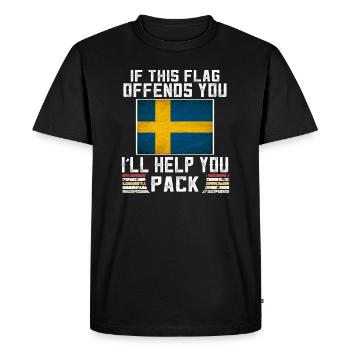si ce drapeau vous offense, je vais vous aider - T-shirt Premium bio Homme - noir - Devant - Nico (187cm)
