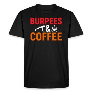 Burpees et coffee Fitness Squats Workout Burpees - T-shirt Premium bio Homme - noir - Devant - Nico (187cm)