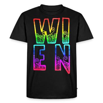 wien rs rainbow - Men's Premium Organic T-Shirt - black - Front - Nico (187cm)